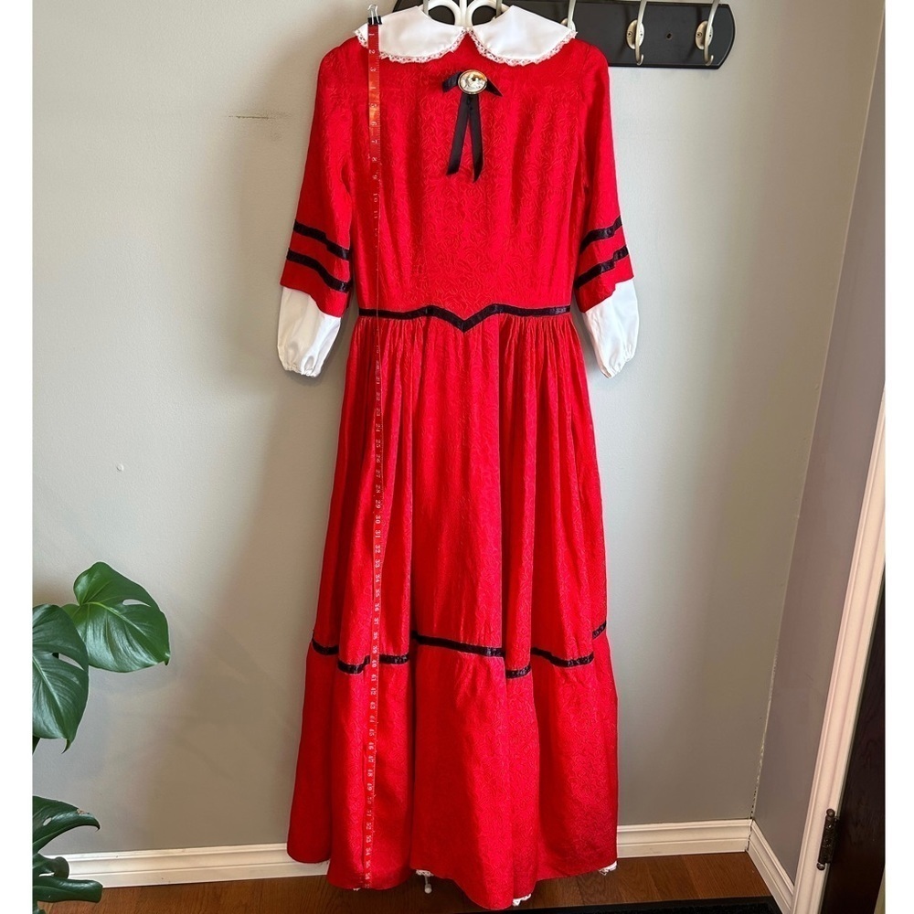 Vintage 80s Handmade Victorian Civil War Era Dress and Accessories Womens Size S - Picture 9 of 16